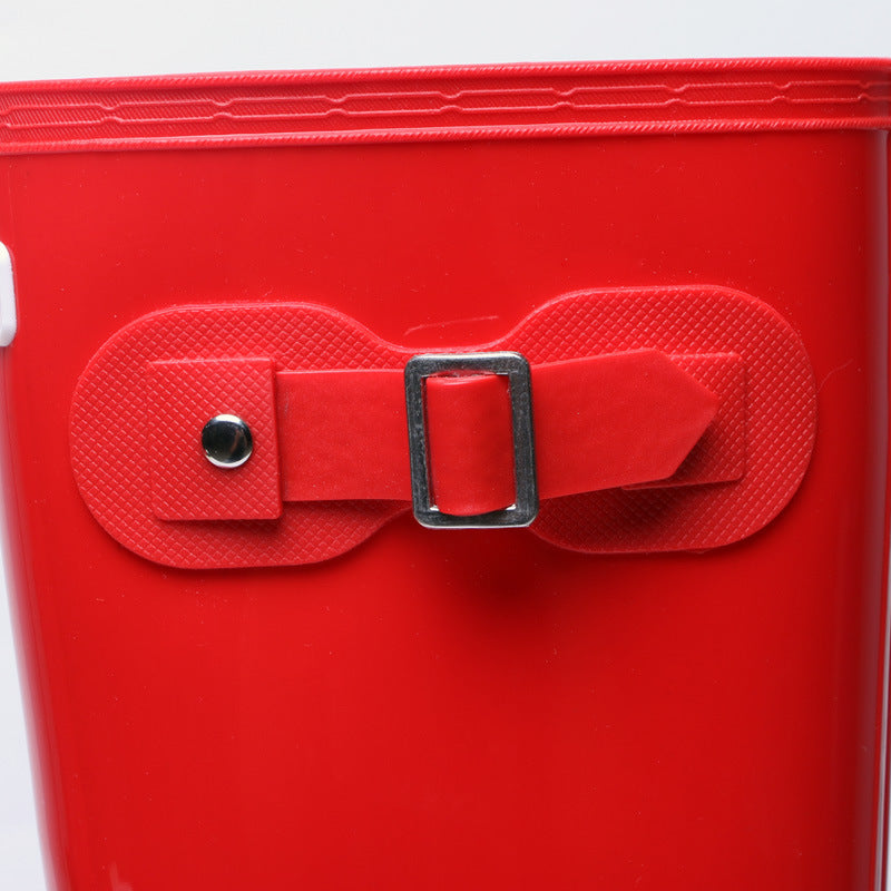 Red Color Fashionable high tube rain boots