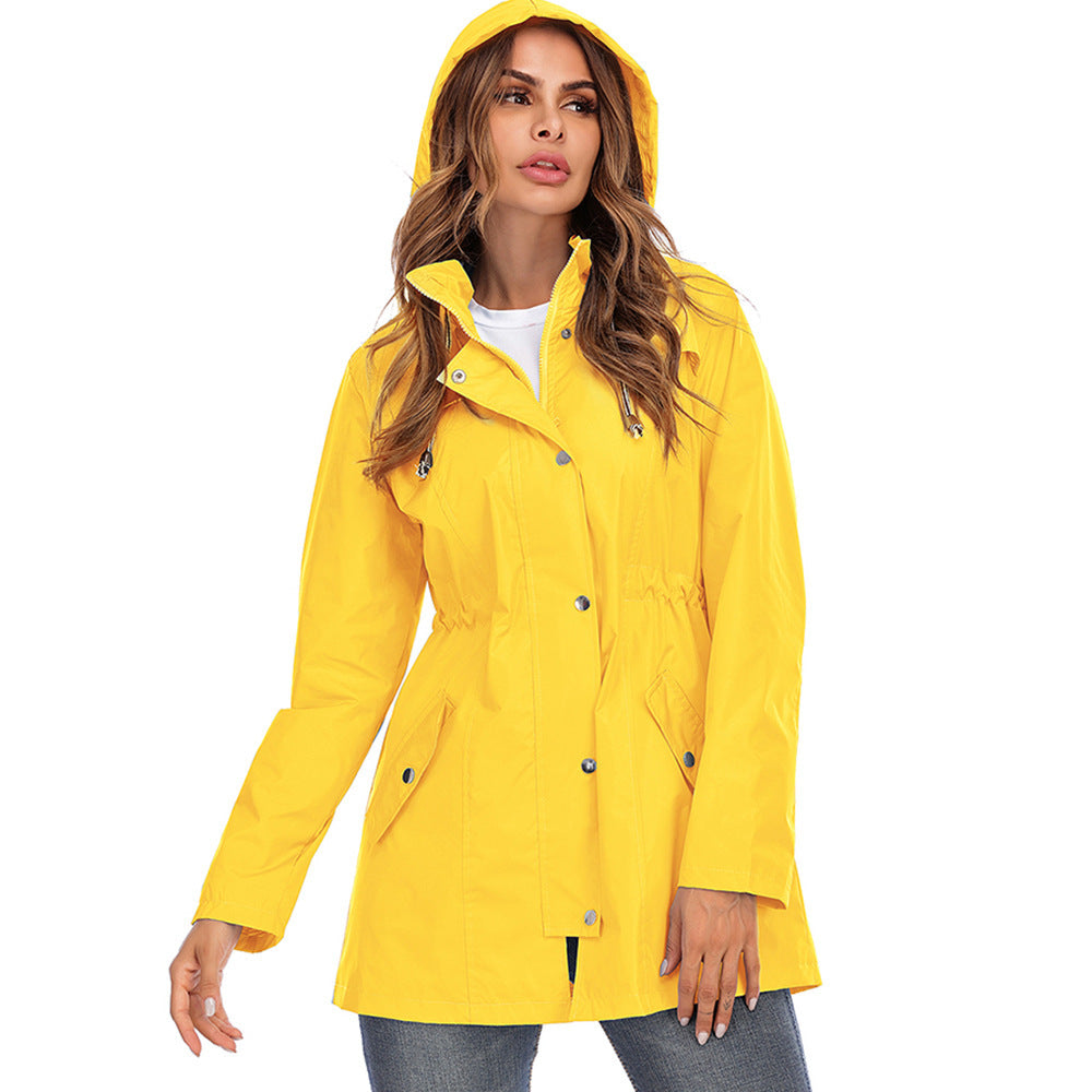 High Quality Women Waterproof zipper raincoat jacket