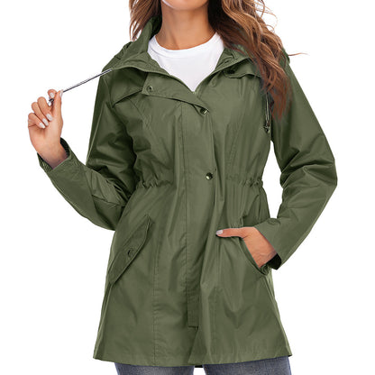 High Quality Women Waterproof zipper raincoat jacket