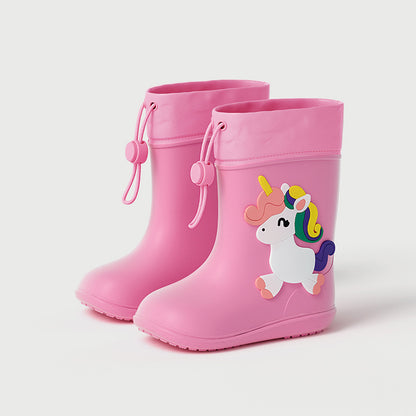 Children's Rain Boots Drawstring Rain Shoes EVA Soft