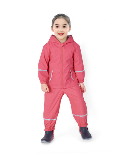 Thickened Plus Fleece  Jacket Children Baby Waterproof And Windproof Raincoat