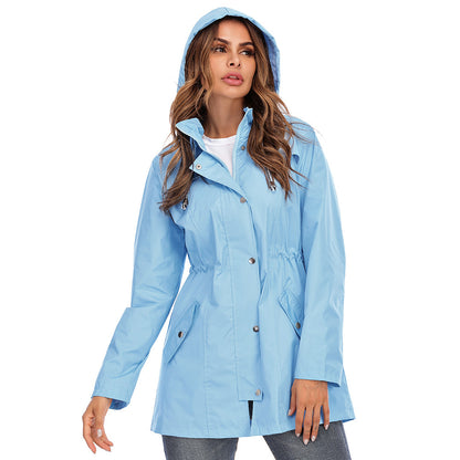 High Quality Women Waterproof zipper raincoat jacket