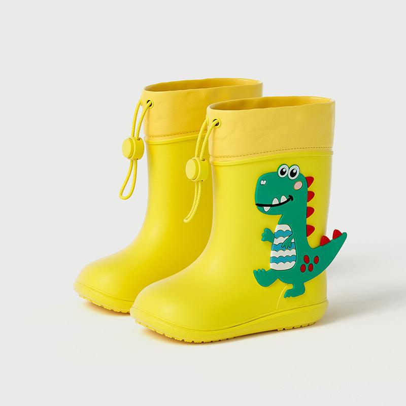 Children's Rain Boots Drawstring Rain Shoes EVA Soft