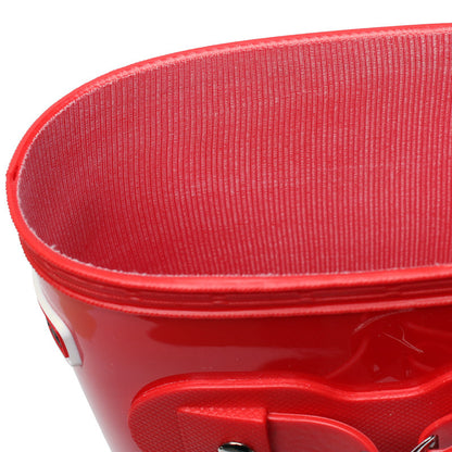 Red Color Fashionable high tube rain boots