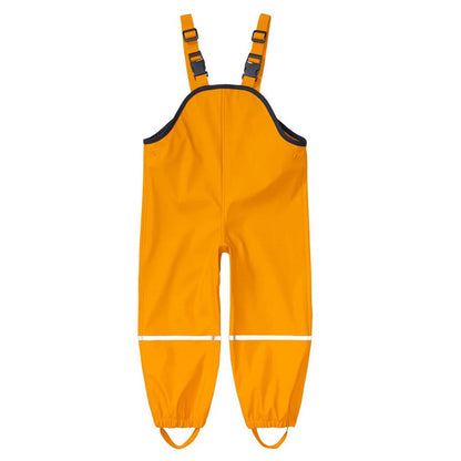 Children's One-piece Waterproof Breathable PU Shoulder Strap Rain Pants