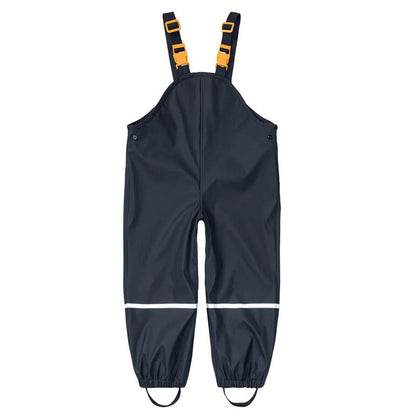 Children's One-piece Waterproof Breathable PU Shoulder Strap Rain Pants