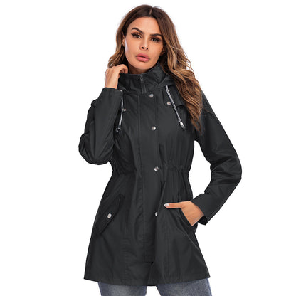 High Quality Women Waterproof zipper raincoat jacket